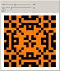 Five-Neighbor Two-Color Outer Totalistic 2D Cellular Automaton