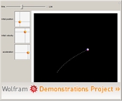 Wolframdemonstration: Motion in Two Dimensions with Constant Acceleration