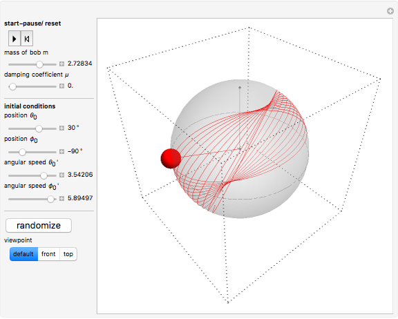 Damped Spherical Pendulum - Wolfram Demonstrations Project