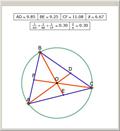 Line Segments through the Vertices and the Circumcenter of an Acute Triangle