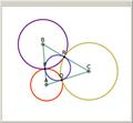 Pairwise Tangent Circles Centered at the Vertices of a Triangle
