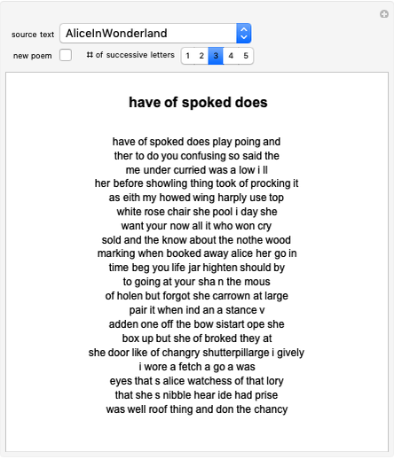Poem Maker - Wolfram Demonstrations Project