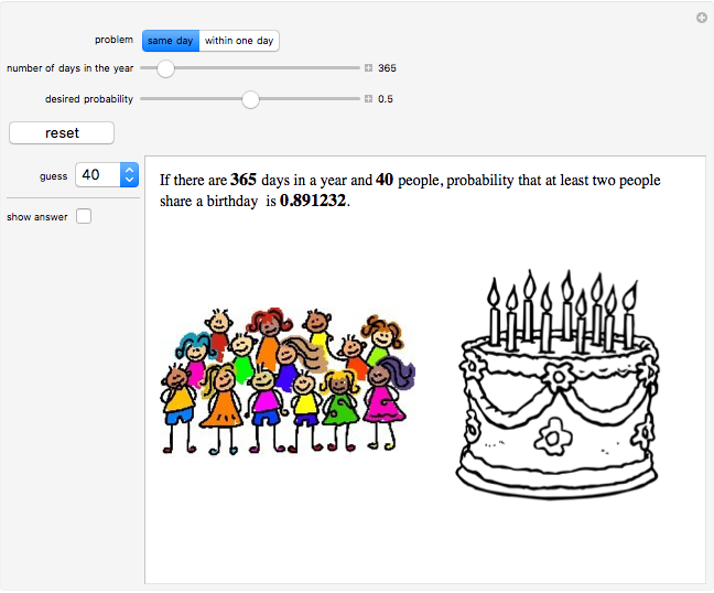 The Birthday Problem and Some Generalizations - Wolfram Demonstrations Project